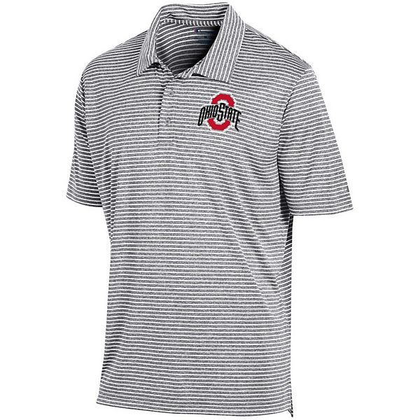 Men's Champion® Gray Ohio State Buckeyes Stadium Stripe Polo