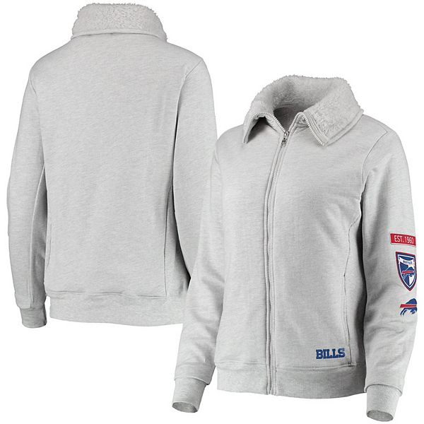 WEAR by Erin Andrews Women's Gray Buffalo Bills Sherpa Full-Zip Hoodie  Jacket - Macy's