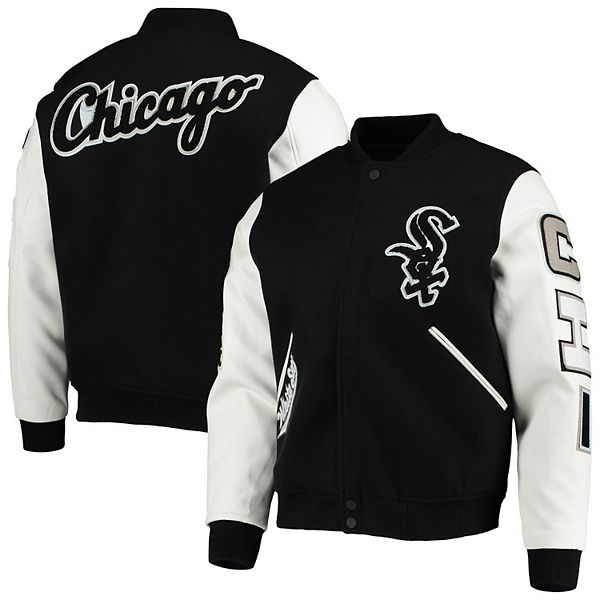 Men's Pro Standard Black/White Chicago White Sox Varsity Logo Full-Zip  Jacket
