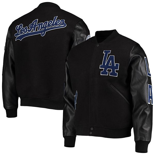 Men's Pro Standard Black Los Angeles Dodgers Varsity Logo Full-Zip Jacket