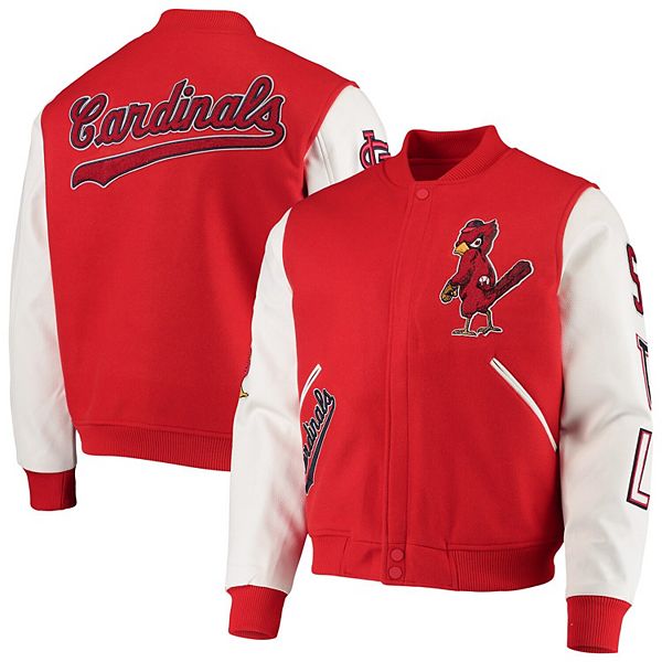 Men's Franchise Club Red/White Louisville Cardinals Graduate Full-Snap  Jacket