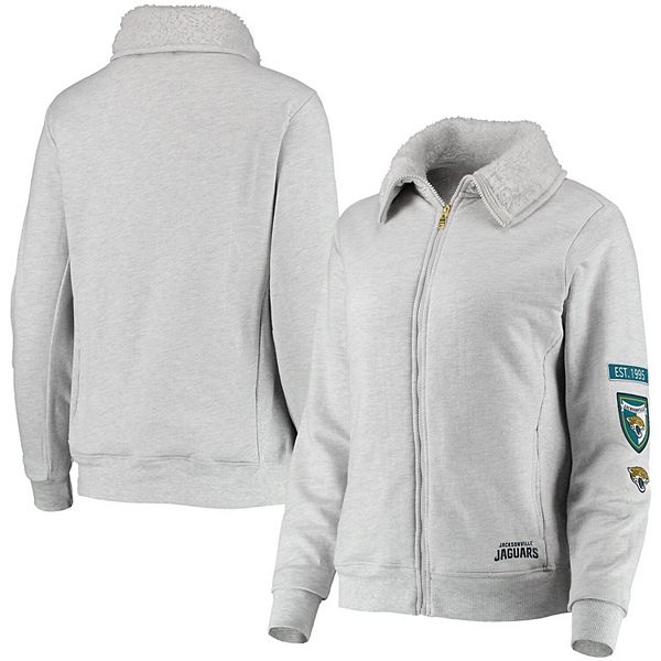 Women's Wear by Erin Andrews Gray Jacksonville Jaguars Full-Zip Hoodie