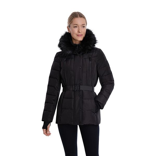 Women's London Fog Faux-Fur Hood Puffer Jacket
