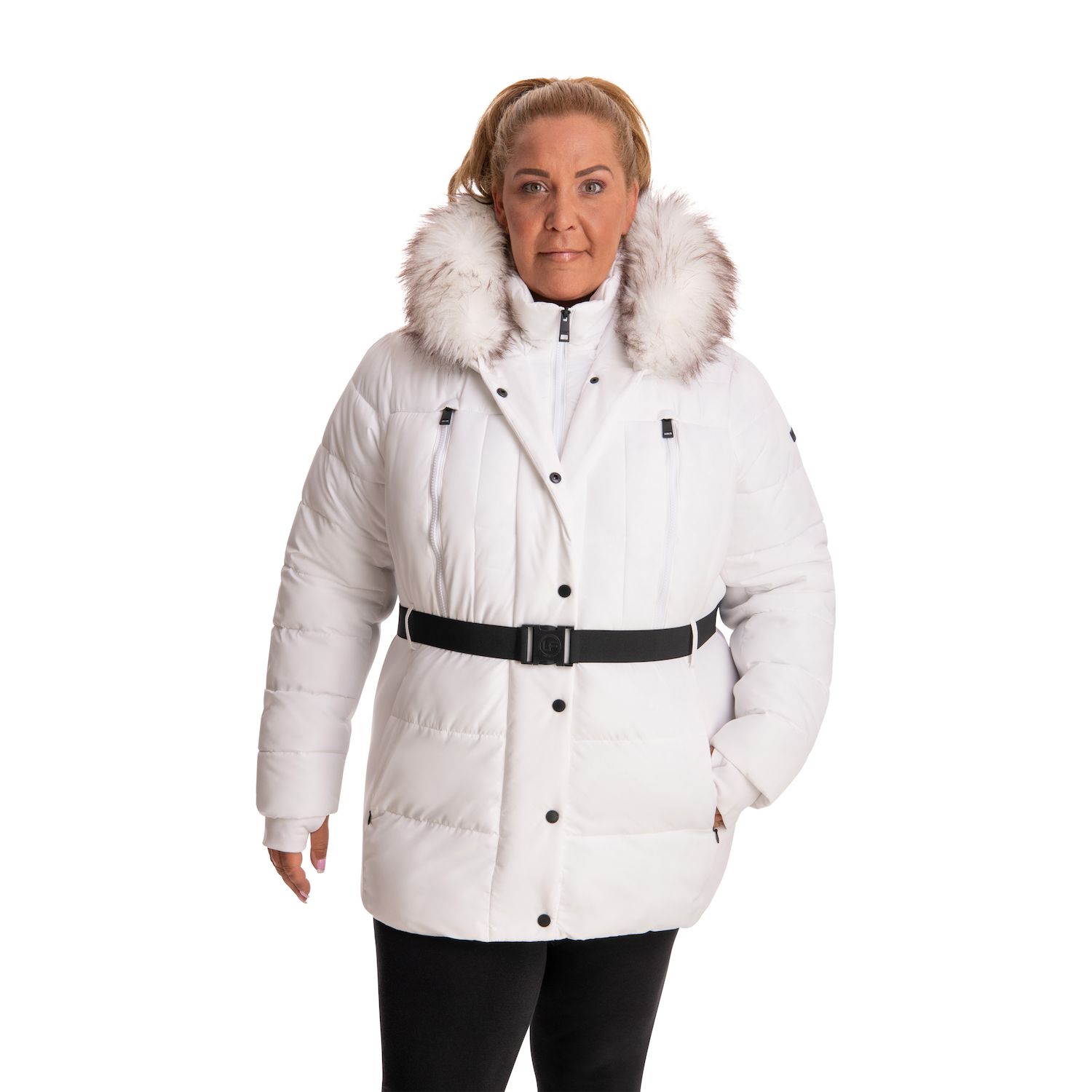 white winter coat plus size