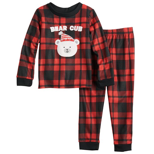 Toddler Boy Jammies For Your Families Cool Bear Plaid Pajama Set