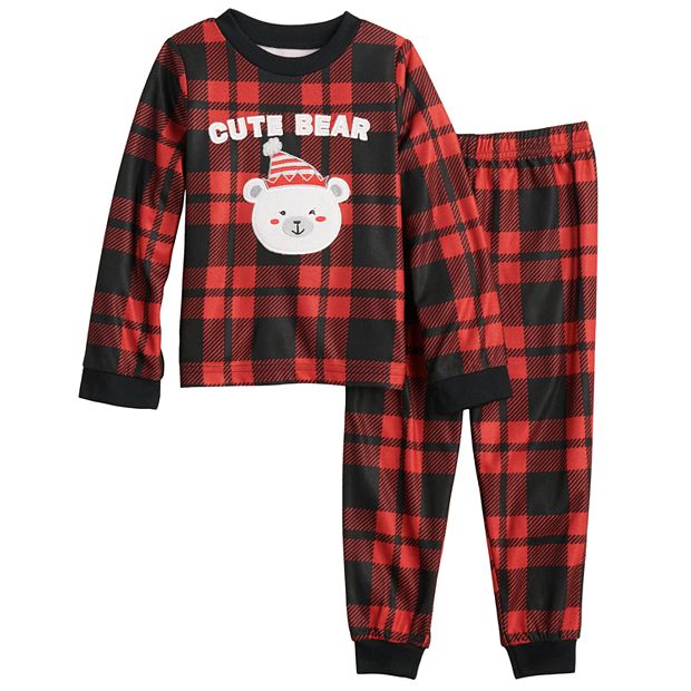 Toddler Girl Jammies For Your Families Cool Bear Plaid Pajama Set