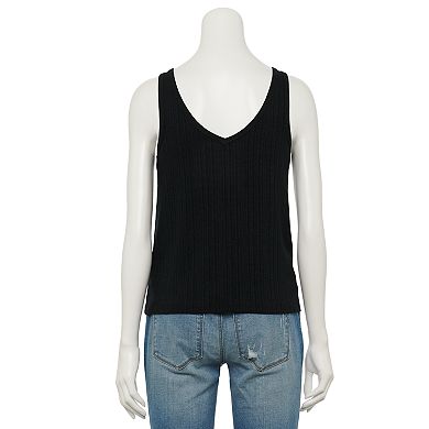 Juniors' SO® Double V-Neck Tank Top