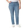 Plus Size Gloria Vanderbilt Amanda Slim With Tonal Signature Back Pocket Jeans
