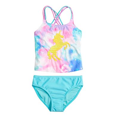 Girls 4-16 SO Magic Sparkle Tankini & Bottoms Swimsuit Set
