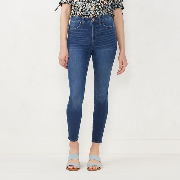 Women's LC Lauren Conrad Feel Good High-Waist Super Skinny Jeans, Size: 10 T/Large, Med Blue
