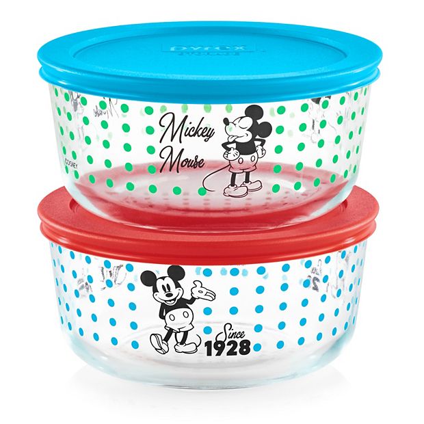 Pyrex Disney Decorated Glass Food Storage Containers Mickey And Minnie