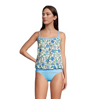 Women's Lands' End DDD-Cup Bust-Minimizer Blouson Chlorine-Resistant Tankini Swim Top