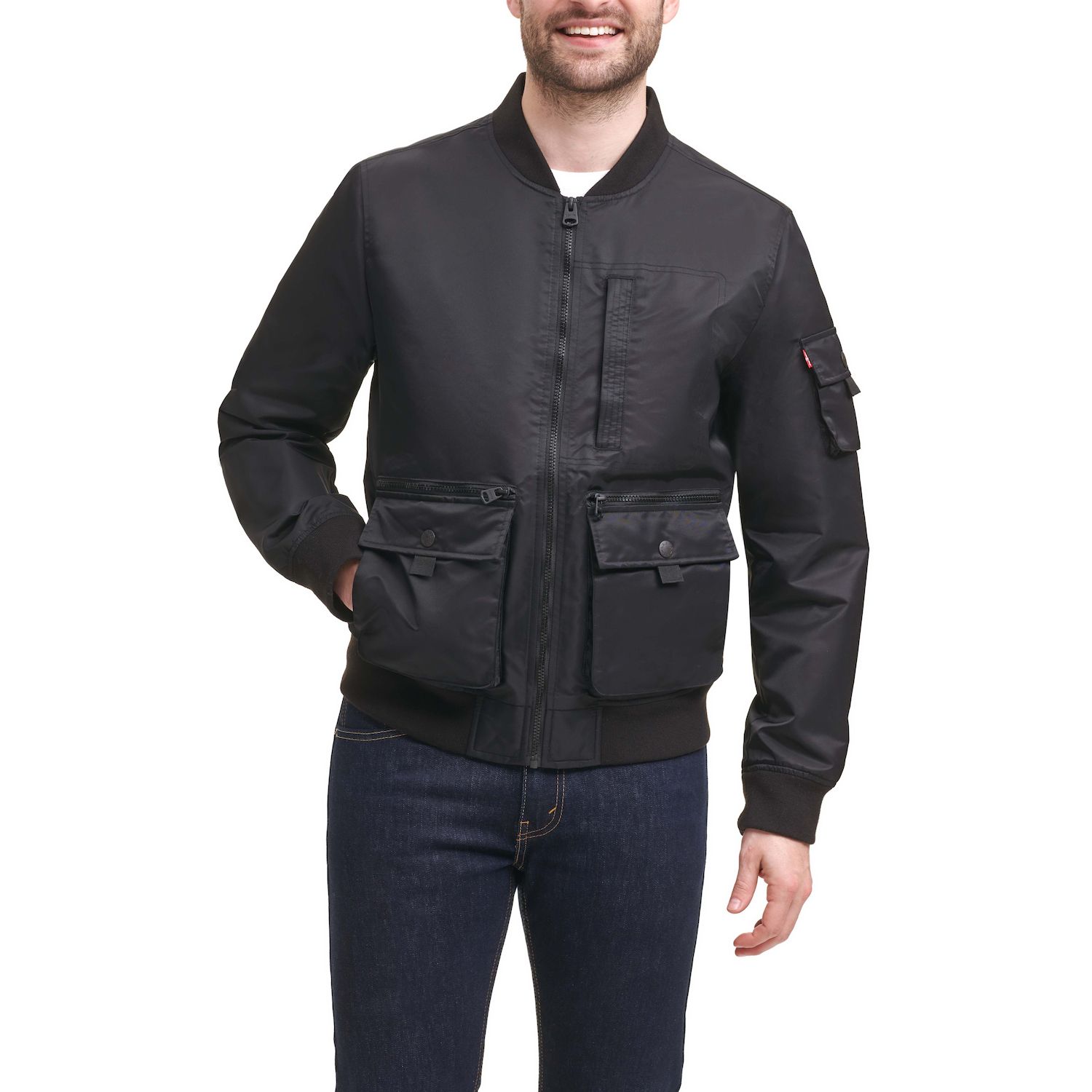 kohls mens leather bomber jacket