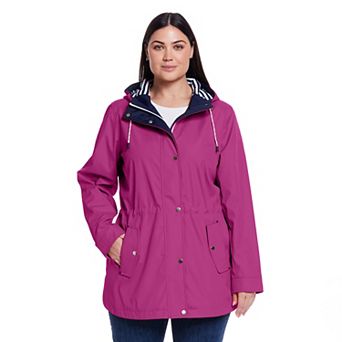 Plus Size Weathercast Hooded Nautical Anorak Jacket