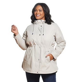 Plus Size Weathercast Hooded Nautical Anorak Jacket