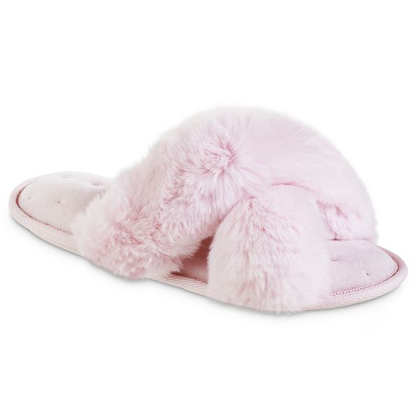 Isotoner Women's Shay Faux Fur Slip-on Slippers - Berry Pink S