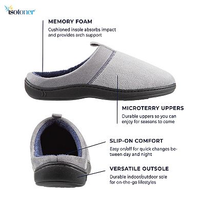 isotoner Jared Microterry Hoodback Men's Slippers