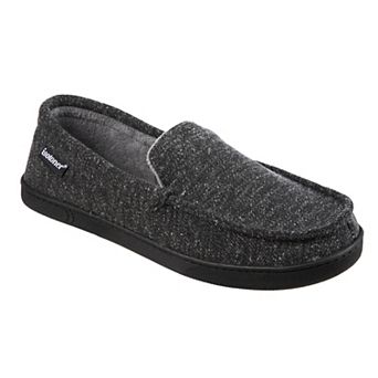 isotoner Preston Heather Knit Men's Moccasin Slippers