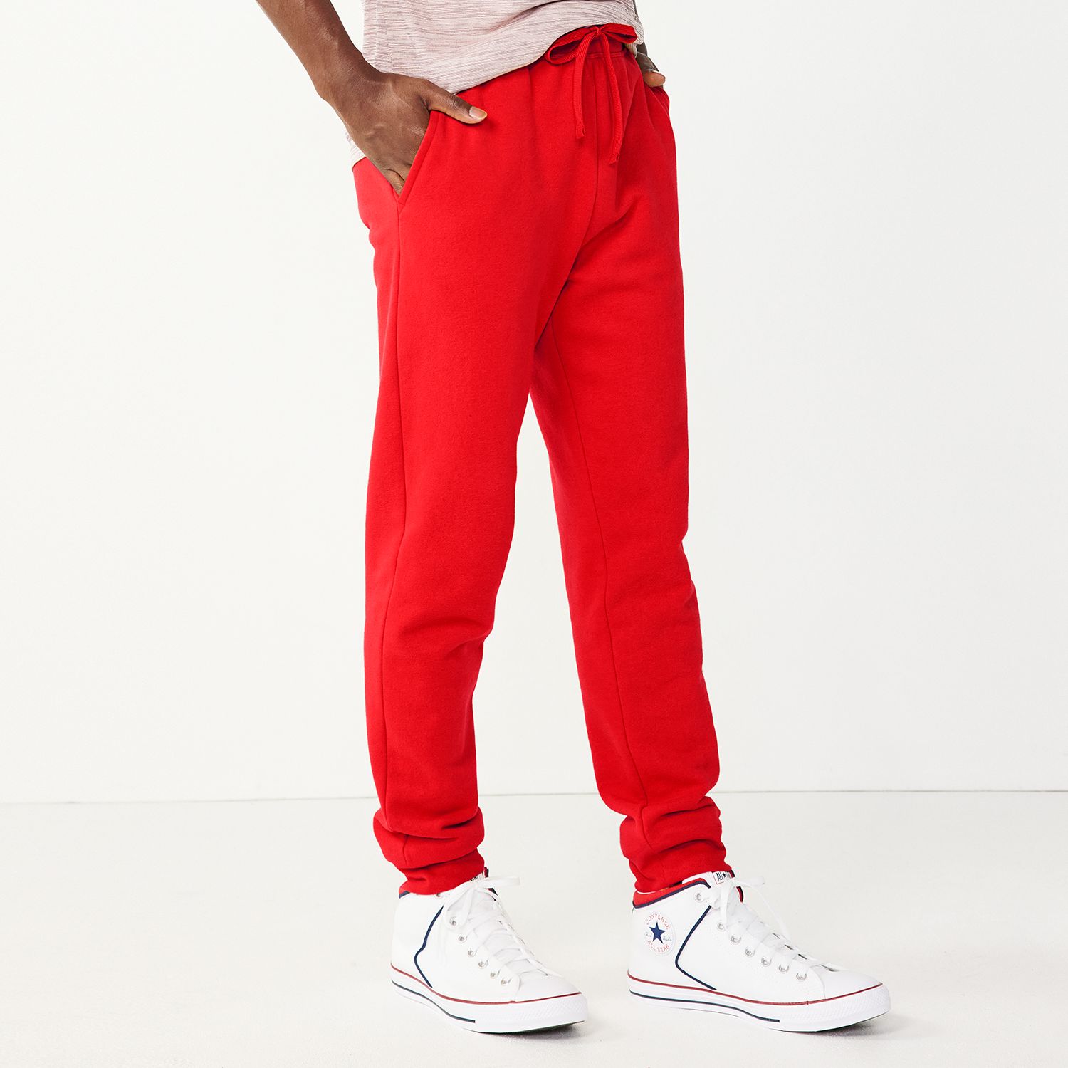 jogger pants red