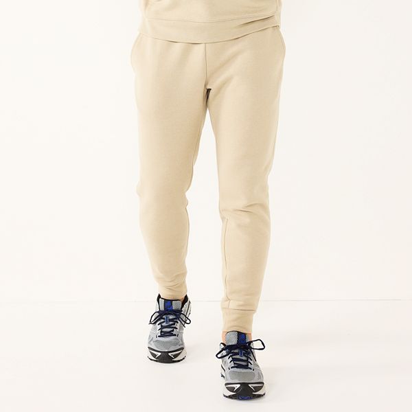 Men's Beige Solid Nylon Activewear Jogger