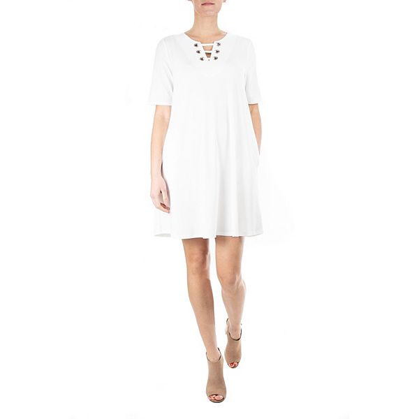 Women's Nina Leonard Classic Trapeze Dress