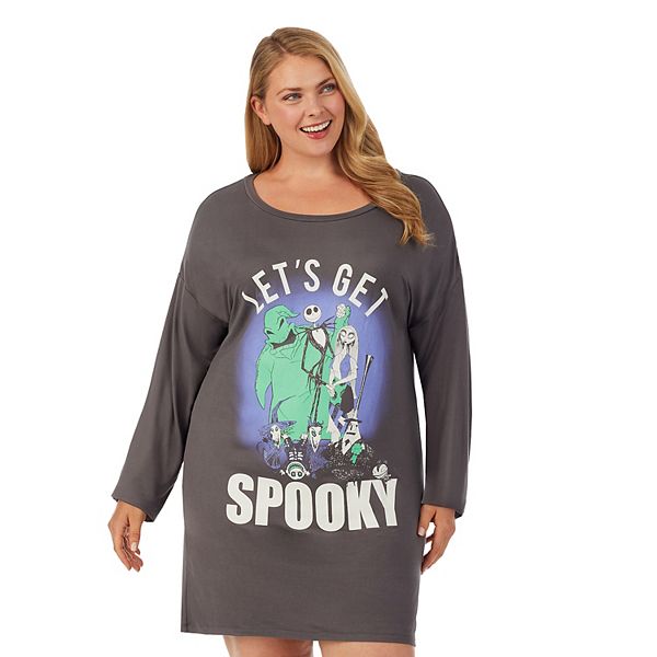 Disney's Women's and Women's Plus Size Nightmare Before Christmas Graphic  Sleep Tee 