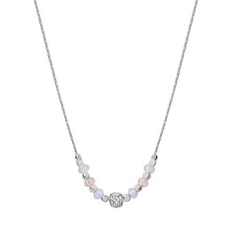 LC Lauren Conrad Silver Tone Fireball Beaded Necklace