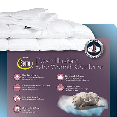Serta Down Illusion Antimicrobial Down-Alternative Extra Warmth Comforter