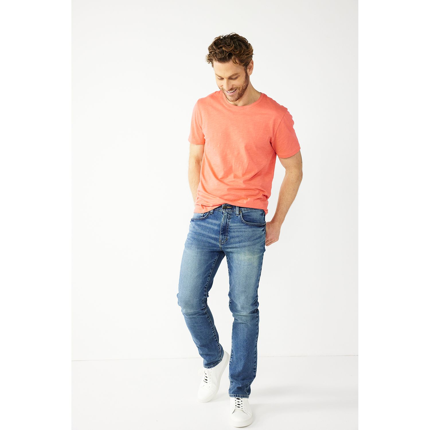Sonoma Goods For Life Men's Slim Fit Jeans – 34x36 – Dark Wash Blue – Denim – Straight Leg