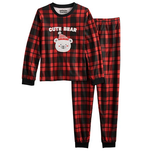 Girls 4 18 Jammies For Your Families Cool Bear Plaid Pajama Set in Regular Plus Size by Cuddl Duds