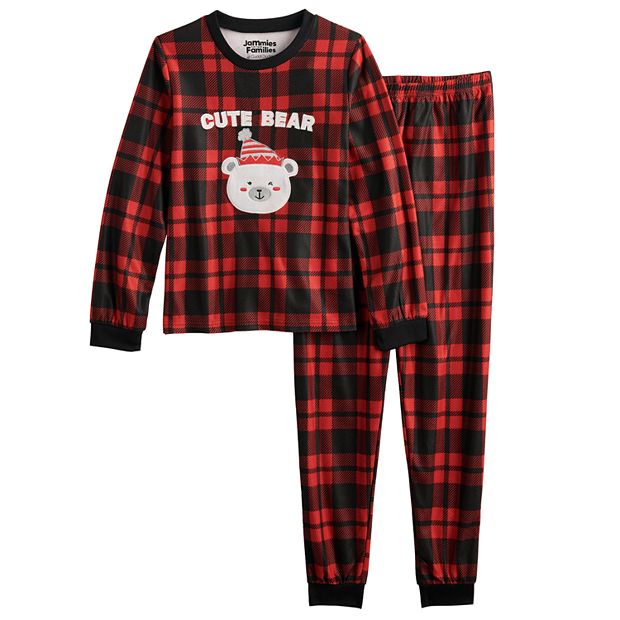 Girls 4 18 Jammies For Your Families Cool Bear Plaid Pajama Set