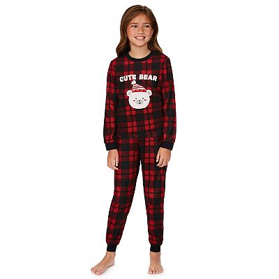 Girls 4 18 Jammies For Your Families Cool Bear Plaid Pajama Set in Regular Plus Size by Cuddl Duds