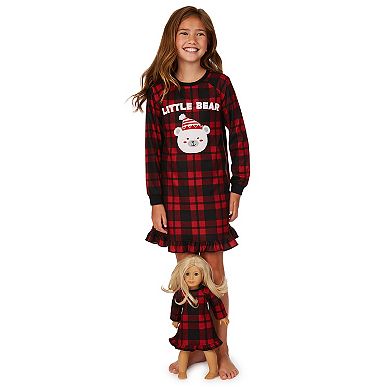 Girls 4-16 Jammies For Your Families® Cool Bear Plaid Night Gown & Doll Gown Set by Cuddl Duds®