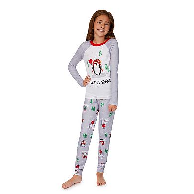 Girls 4-12 Jammies For Your Families® Penguin & Friends Raglan Pajama Set by Cuddl Duds®
