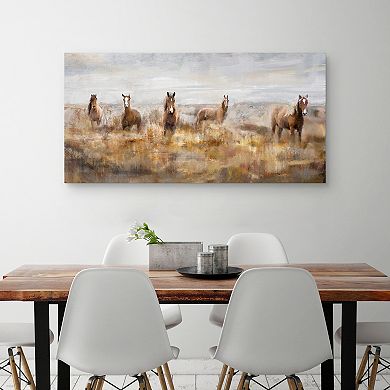 Master Piece Morning Herd Horse Canvas Wall Art