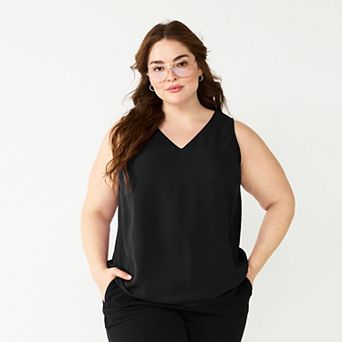 Plus Size Nine West Essential V-Neck Tank Top
