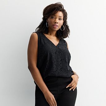 Plus Size Nine West Essential V-Neck Tank Top