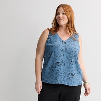 Plus Size Nine West Essential V-Neck Tank Top