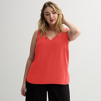 Plus Size Nine West Essential V-Neck Tank Top
