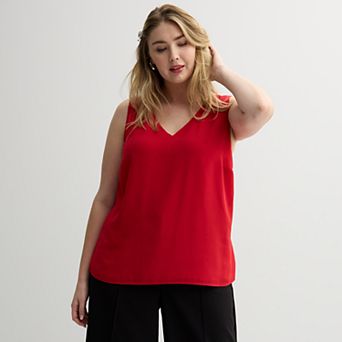 Plus Size Nine West Essential V-Neck Tank Top