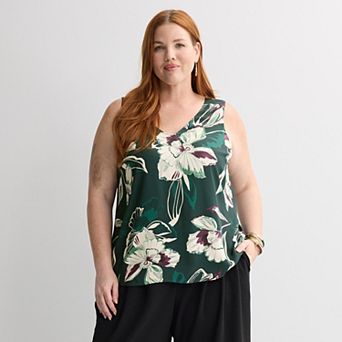 Plus Size Nine West Essential V-Neck Tank Top