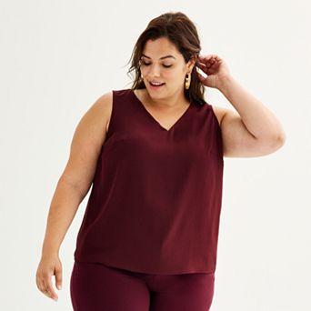 Plus Size Nine West Essential V-Neck Tank Top