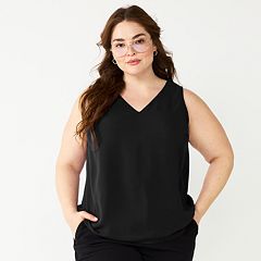 Workout Ready Mesh Back Tank Top (Plus Size) - Night Black