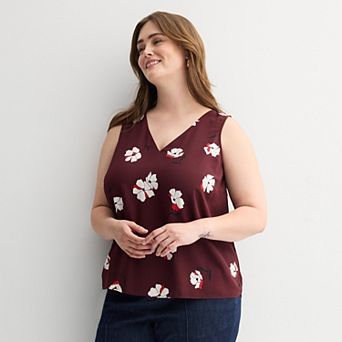 Plus Size Nine West Essential V-Neck Tank Top