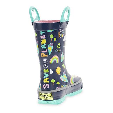 Western Chief Save Our Planet Girls' Waterproof Rain Boots