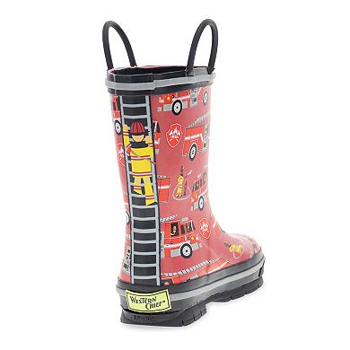 Western Chief Fire Truck Rescue Kids' Waterproof Rain Boots