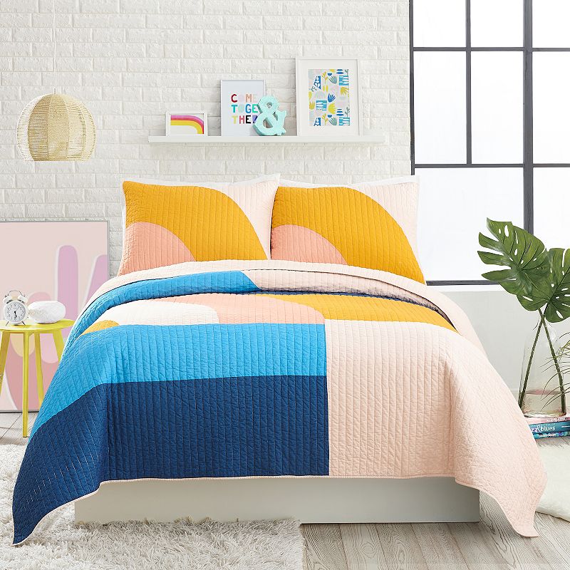 Makers Collective Modshapes Quilt Set with Shams, Yellow, Twin