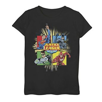 Girls 7-16 DC Comics Justice League Quad Box up Graphic Tee