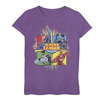 Girls 7-16 DC Comics Justice League Quad Box up Graphic Tee