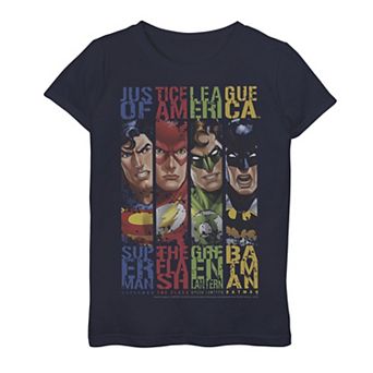 Girls 7-16 DC Comics Justice League Hero Panels Graphic Tee